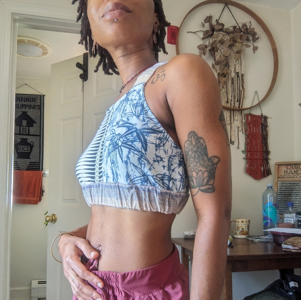 mixed print top